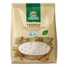 Творог зерненый Село Зеленое с сохраненной структурой зерна 0,5% БЗМЖ 500 г