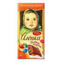 Шоколад Аленка Сладкая мозаика молочный с разноцветным драже 90 г