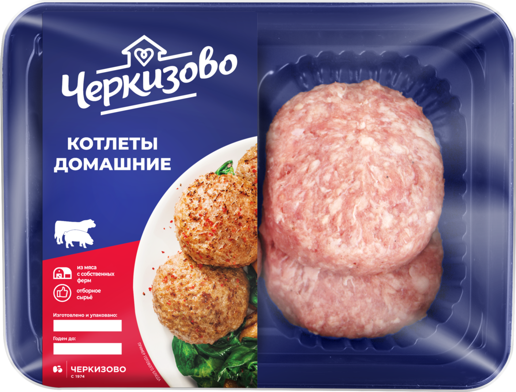 Котлеты из свинины и говядины ЧЕРКИЗОВО Домашние, 400г (Россия, 400 г)