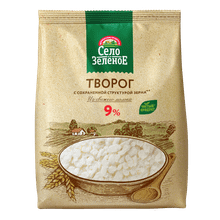 Творог зерненый Село Зеленое Традиция с сохраненной структурой зерна 9% БЗМЖ 500 г