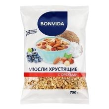 Мюсли Bonvida хрустящие с орехами 750 г