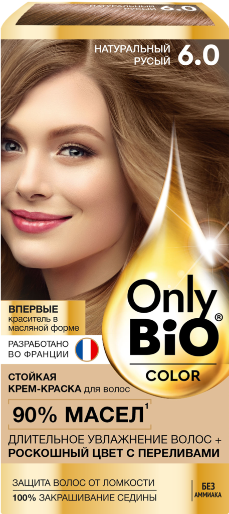 Краска для волос ONLY BIO COLOR 6.0 Натуральный русый, 115мл (Россия, 115 мл)