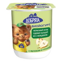 Йогурт детский Добрята яблоко-груша с 3 лет 2,9% БЗМЖ 100 г