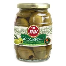 Оливки ITLV Королевские зеленые без косточки 370 мл