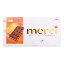 Шоколад Merci молочный с ореховым кремом 112 г