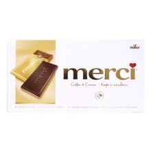 Шоколад Merci молочный кофе и сливки 100 г