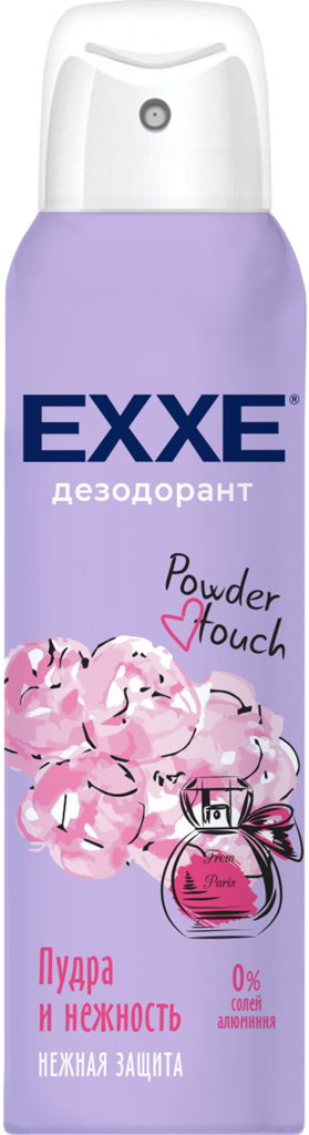 Дезодорант-спрей женский EXXE Powder touch Пудра и нежность, 150мл (Турция, 150 мл)