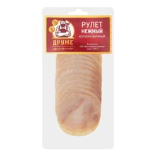 Рулет куриный копчено-вареный Друже Нежный нарезка 150 г