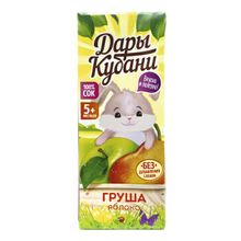 Сок детский Дары Кубани яблоко-груша осветленный с 5 месяцев 200 мл