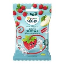 Мармелад ФрутоНяня Фруктовые кусочки Хвостики яблоко-земляника 15 г