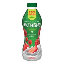 Биойогурт питьевой Актибио клубника-земляника 1,5% 870 г