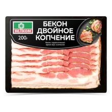 Бекон сырокопченый Велком Двойное копчение на дубовой щепе нарезка 200 г