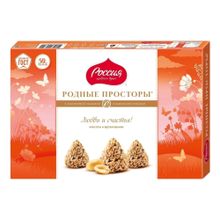 Конфеты шоколадные Россия - щедрая душа! Родные просторы с арахисом 180 г