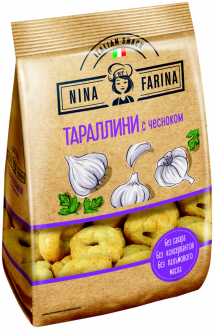 Тараллини NINA FARINA с чесноком, 180г (Россия, 180 г)