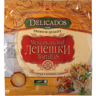 Лепешки пшеничные DELICADOS Тортильи со вкусом сыра, 400г (Россия, 400 г)