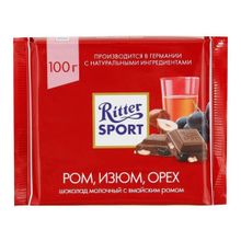 Шоколад Ritter Sport ром-изюм-орех молочный 100 г