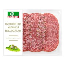 Набор колбас сырокопченых Велком Брауншвейгская Миланская Велкомовская нарезка 90 г
