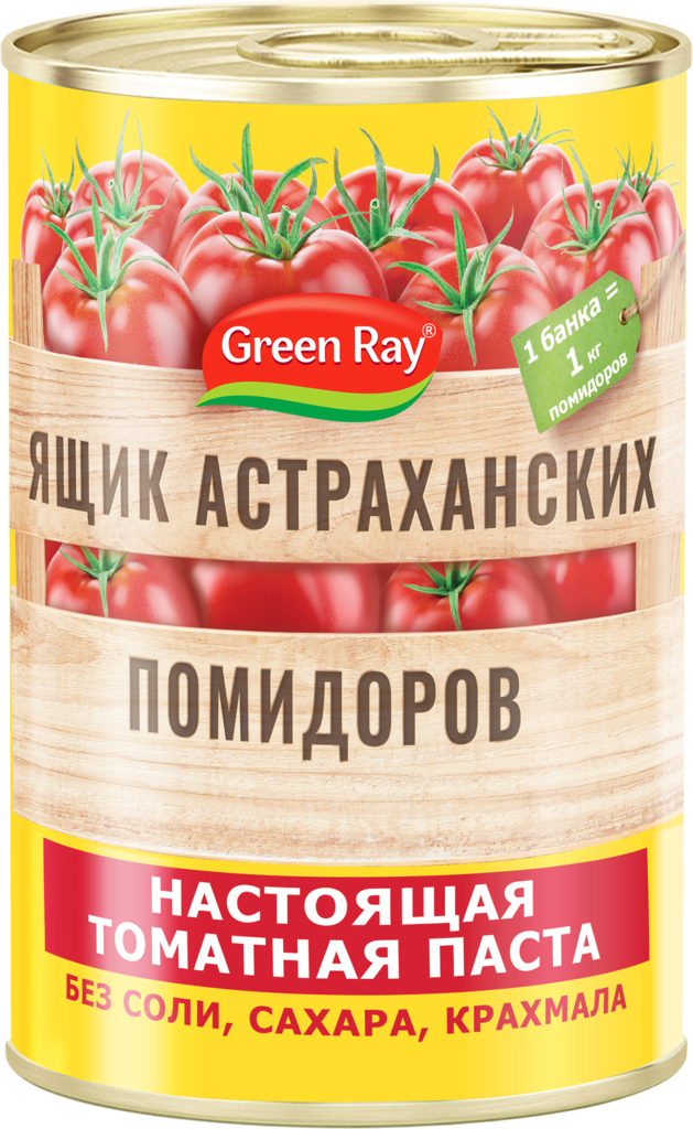 Паста томатная GREEN RAY Ящик Астраханских помидоров, 140г (Россия, 140 г)