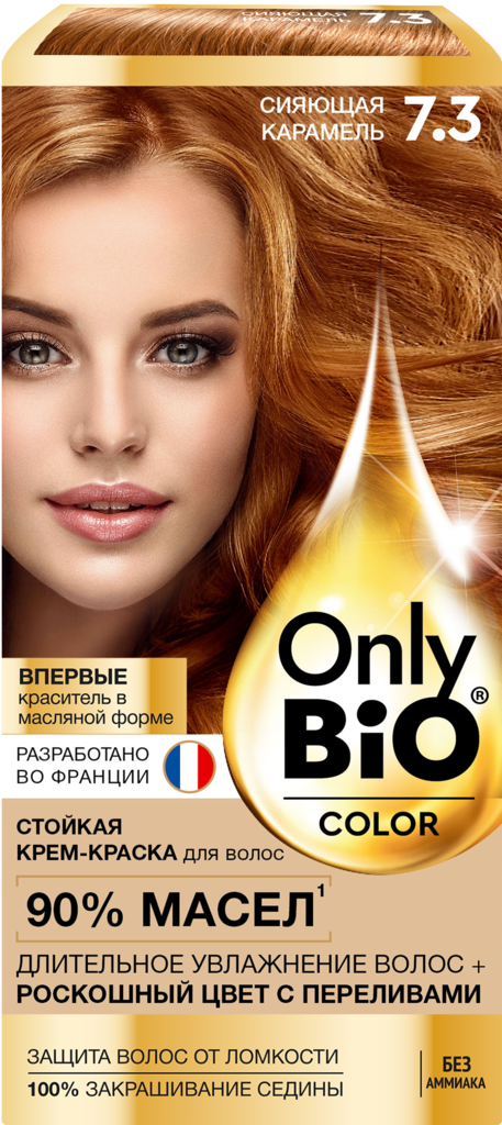 Краска для волос ONLY BIO COLOR 7.3 Сияющая карамель, 115мл (Россия, 115 мл)
