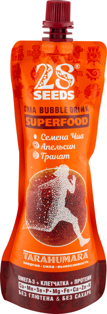 Напиток 28SEEDS Superfood с семенами чиа, апельсином и гранатом, 0.25л (Россия, 0.25 L)