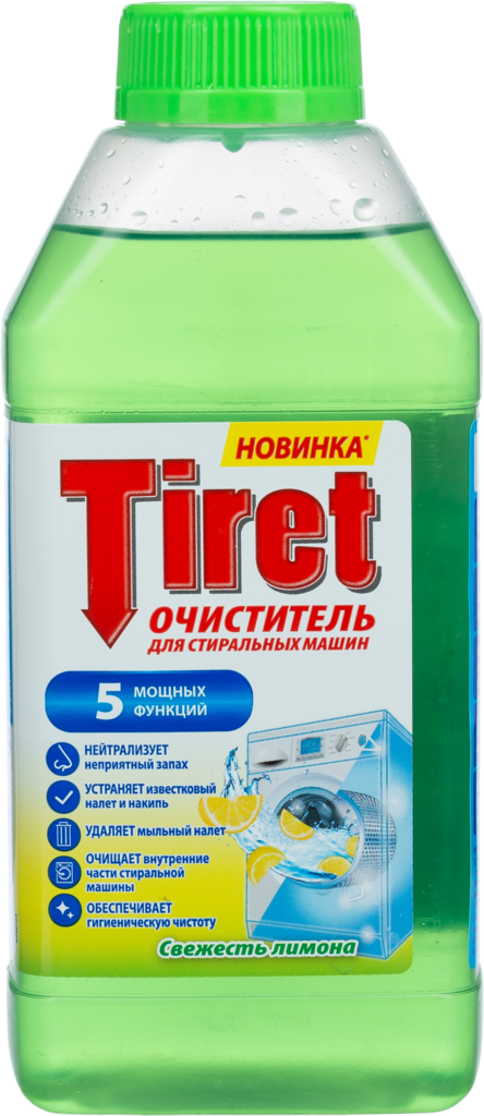 Очиститель для стиральных машин TIRET Свежесть лимона, 250мл (Польша, 250 мл)