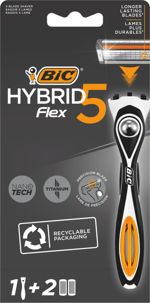 Бритва мужская BIC Hybrid 5 Flex 5 лезвий с 2 сменными кассетами (Греция)