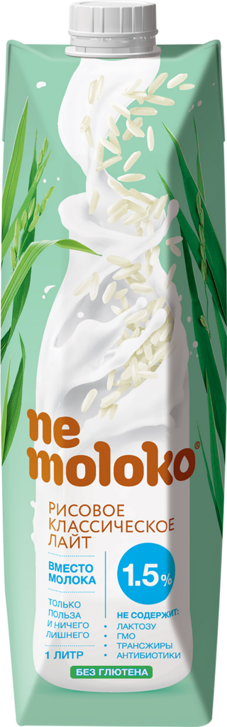 Напиток растительный NEMOLOKO Классический Лайт Рисовый, 1000мл (Россия, 1000 мл)