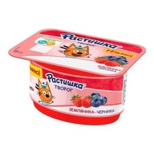 Творог Растишка земляника-черника обогащённый 3,5% БЗМЖ 110 г