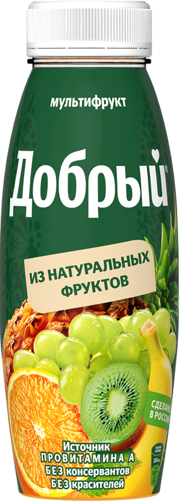 Нектар ДОБРЫЙ Мультифруктовый обогащенный провитамином А, 0.3л (Россия, 0.3 L)