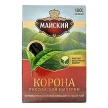 Чай черный Майский Корона Российской империи листовой 100 г