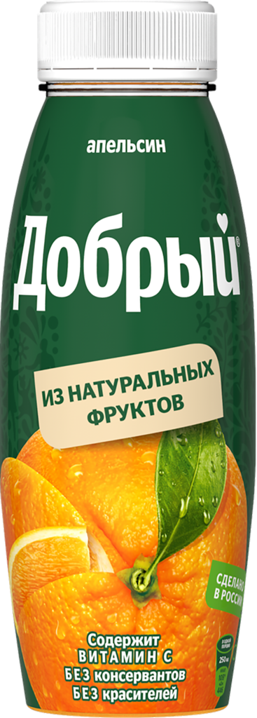 Нектар ДОБРЫЙ Апельсиновый, 0.3л (Россия, 0.3 L)
