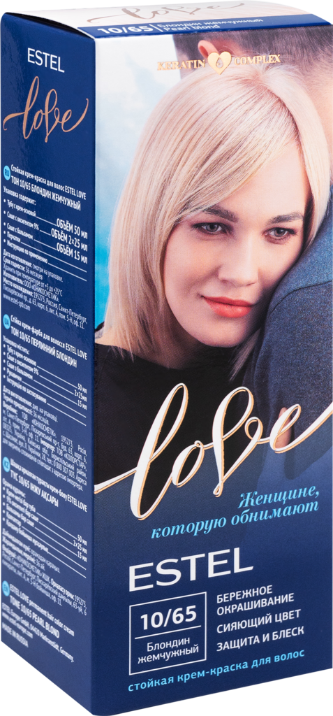 Крем-краска для волос ESTEL Love 10/65 Блондин жемчужный, 115мл (Россия, 115 мл)