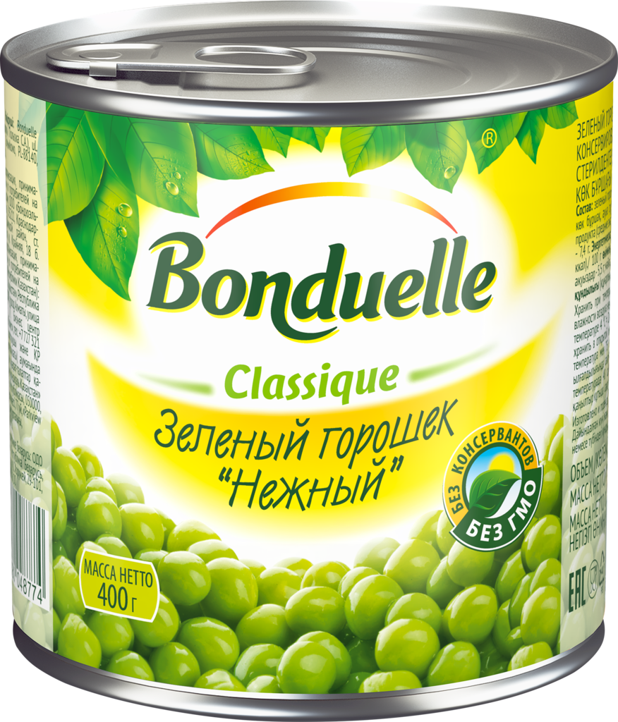 Горошек зеленый BONDUELLE Classique Нежный, 425мл (425 мл)