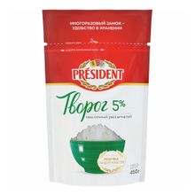Творог рассыпчатый President Классический 5% БЗМЖ 450 г
