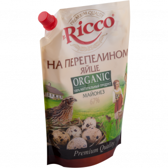 Майонез MR.RICCO Organic на перепелином яйце 67%, 800мл (Россия, 800 мл)