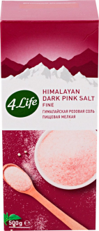 Соль 4 LIFE Гималайская розовая мелкая, 500г (Россия, 500 г)