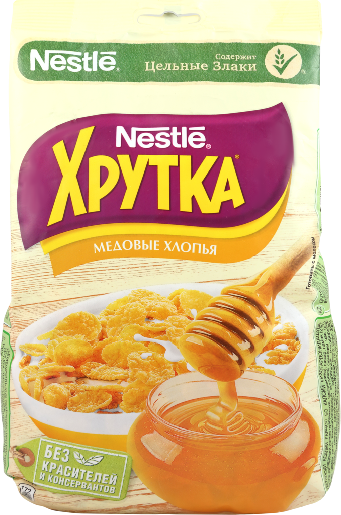 Готовый завтрак ХРУТКА Хлопья медовые, 300г (Россия, 300 г)