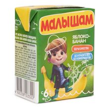 Нектар детский Малышам яблоко-банан восстановленный неосветленный с 6 месяцев 200 мл