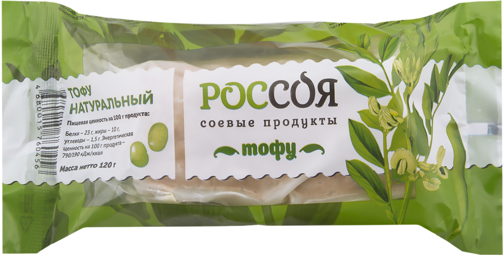 Продукт белковый РОССОЯ Тофу натуральный, 120г (Россия, 120 г)