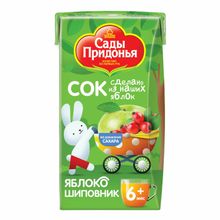 Сок детский Сады Придонья яблоко-шиповник осветленный с 6 месяцев 125 мл