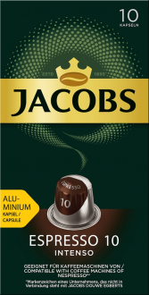 Кофе молотый в капсулах JACOBS Espresso 10 Intenso натуральный жареный, 10кап (Франция, 52 г)