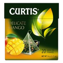 Чай зеленый Curtis Delicate mango листовой в пирамидках 1,8 г x 20 шт