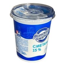 Сметана 15% Минская марка БЗМЖ 380 г