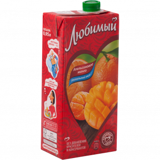 Напиток сокосодержащий ЛЮБИМЫЙ Апельсиновое манго с мякотью, 0.95л (Россия, 0.95 L)