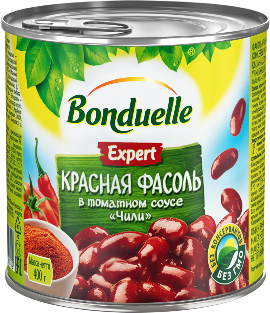 Фасоль красная BONDUELLE Expert, в соусе чили, 425мл (Россия, 425 мл)
