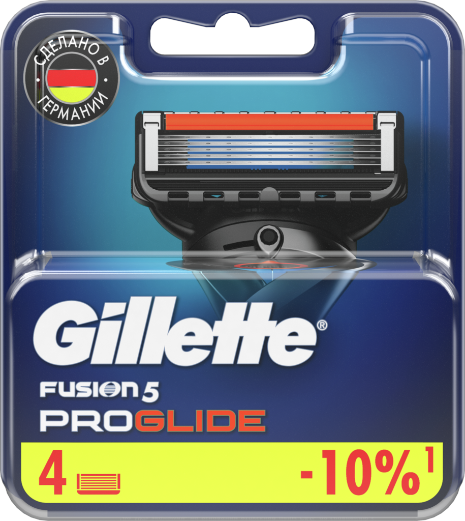 Кассеты сменные для бритья GILLETTE Fusion5 ProGlide, 4шт (Германия)