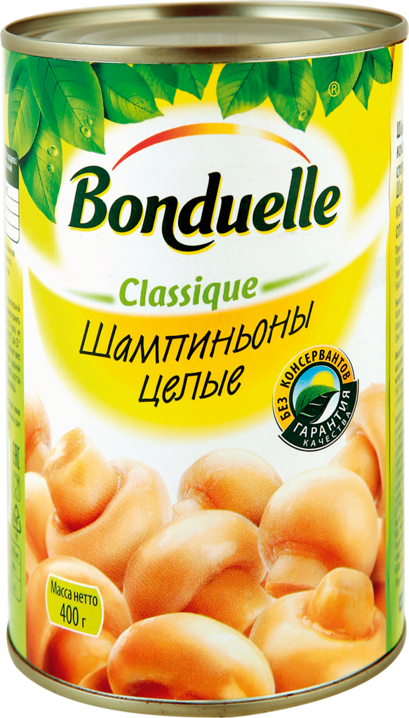 Шампиньоны консервированные BONDUELLE Classique, целые, 400г (Китай, 400 г)