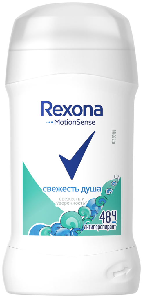 Дезодорант-антиперспирант стик женский REXONA Свежесть душа, 40мл (Россия, 40 мл)