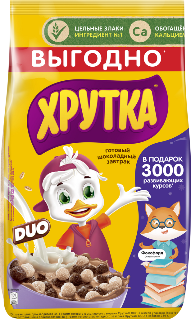 Готовый завтрак ХРУТКА Duo, шарики, 650г (Россия, 650 г)