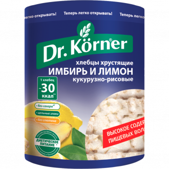 Хлебцы рисово-кукурузные DR KORNER с имбирем и лимоном, 90г (Россия, 90 г)
